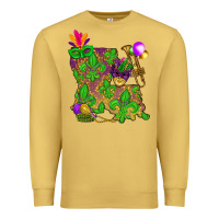 Antique Gold Louisiana map Mardi Gras Premium Sweatshirt - NancyCooperArtShop