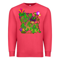 Cardinal Louisiana map Mardi Gras Premium Sweatshirt - NancyCooperArtShop