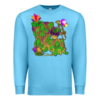 Ocean Blue Louisiana map Mardi Gras Premium Sweatshirt - NancyCooperArtShop