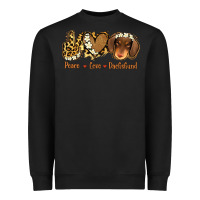 Black Peace Love Dachshund Heavyweight Sweatshirt - Jasminsmagicworld