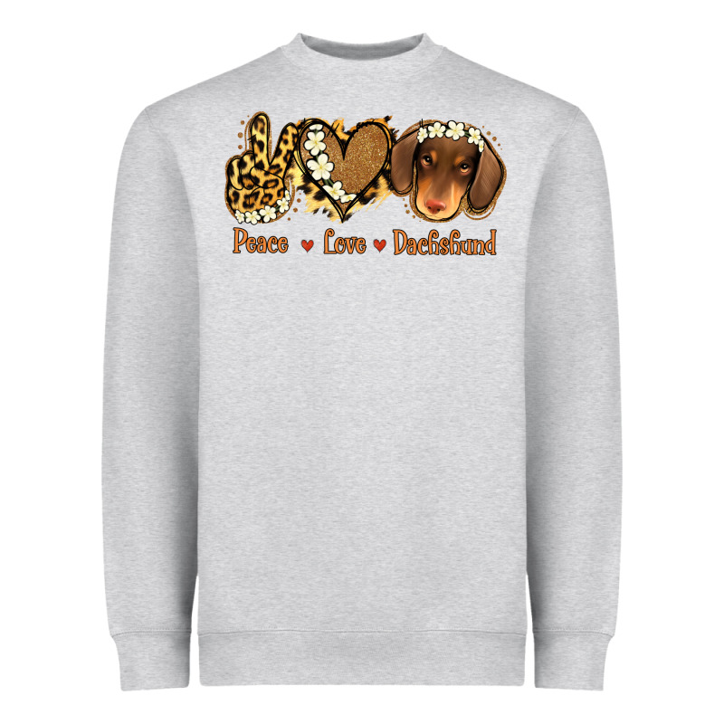 Peace Love Dachshund Heavyweight Sweatshirt by Jasminsmagicworld | Teevron