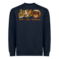 Navy Peace Love Dachshund Heavyweight Sweatshirt - Jasminsmagicworld