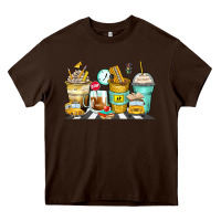 Chocolate Brown school bus coffee cups Heavy Core Tee - Zillion Design Studio