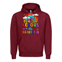 Burgundy name vibrant positivity rainbow art Zipper Hoodie - LillyAllenDesigns
