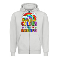 Dove Grey name vibrant positivity rainbow art Zipper Hoodie - LillyAllenDesigns