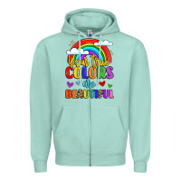 Seafoam name vibrant positivity rainbow art Zipper Hoodie - LillyAllenDesigns