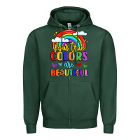 Sports Green name vibrant positivity rainbow art Zipper Hoodie - LillyAllenDesigns