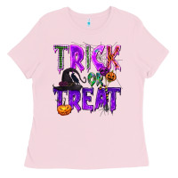 Bubblegum Pink Trick or Treat Ladies Tee - texasbilliewilder