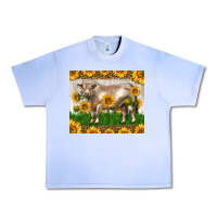 Grape Ice Western Charolais Bull With Sunflowers Urban Heavy Tee - LillyAllenDesigns