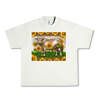 Pistachio Western Charolais Bull With Sunflowers Urban Heavy Tee - LillyAllenDesigns