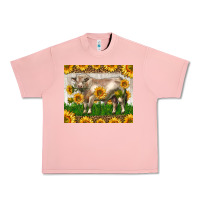 Salmon Western Charolais Bull With Sunflowers Urban Heavy Tee - LillyAllenDesigns
