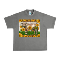 Tornado Western Charolais Bull With Sunflowers Urban Heavy Tee - LillyAllenDesigns