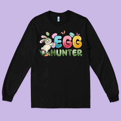 Egg Hunter Long Sleeve Tee Designed By Maliassmallbusiness