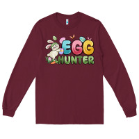 Burgundy egg hunter Long Sleeve Tee - MaliasSmallBusiness