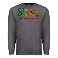 Charcoal Heather Peace Love Mexico Premium Sweatshirt - texasbilliewilder