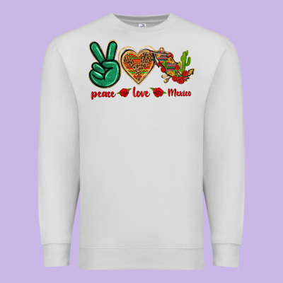 Peace Love Mexico Premium Sweatshirt Designed By Texasbilliewilder