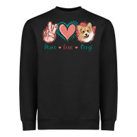 Black Peace Love Corgi Heavyweight Sweatshirt - Jasminsmagicworld