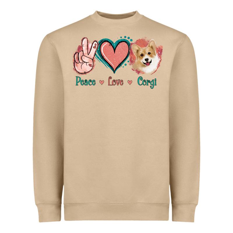 Peace Love Corgi Heavyweight Sweatshirt by Jasminsmagicworld | Teevron