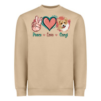Mushroom Peace Love Corgi Heavyweight Sweatshirt - Jasminsmagicworld