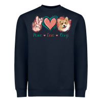Navy Peace Love Corgi Heavyweight Sweatshirt - Jasminsmagicworld