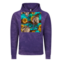 Cloud Purple appaloosa horses and sunflowers seamless pattern Vintage Hoodie - BundleAndBundleShop