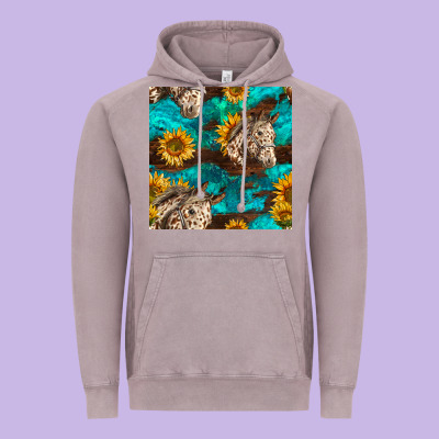 Appaloosa Horses And Sunflowers Seamless Pattern Vintage Hoodie Designed By Bundleandbundleshop