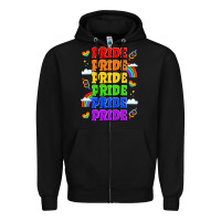Black rainbow pride celebration Zipper Hoodie - LillyAllenDesigns