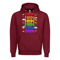 Burgundy rainbow pride celebration Zipper Hoodie - LillyAllenDesigns