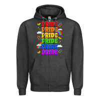 Charcoal Heather rainbow pride celebration Zipper Hoodie - LillyAllenDesigns