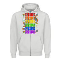 Dove Grey rainbow pride celebration Zipper Hoodie - LillyAllenDesigns