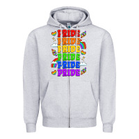 Heather Grey rainbow pride celebration Zipper Hoodie - LillyAllenDesigns