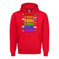 Red rainbow pride celebration Zipper Hoodie - LillyAllenDesigns