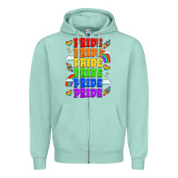Seafoam rainbow pride celebration Zipper Hoodie - LillyAllenDesigns