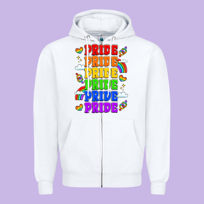 Rainbow Pride Celebration Zipper Hoodie Designed By Lillyallendesigns