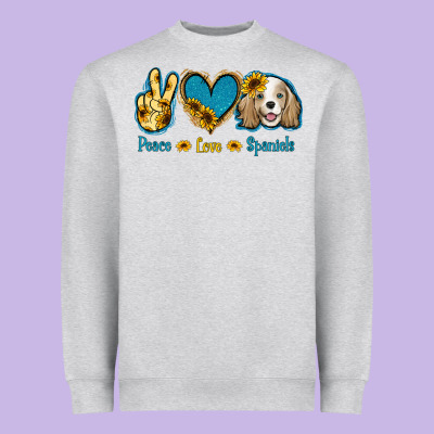 Peace Love Cocker Spaniel Heavyweight Sweatshirt Designed By Jasminsmagicworld