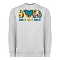 Heather Grey Peace Love Cocker Spaniel Heavyweight Sweatshirt - Jasminsmagicworld