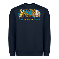 Navy Peace Love Cocker Spaniel Heavyweight Sweatshirt - Jasminsmagicworld
