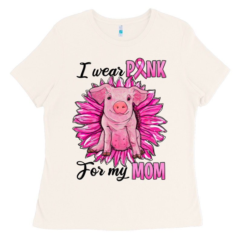 I Wear Pink For My Mom Pig Ladies Tee by RanaPortraitStore | Teevron