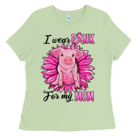 Matcha i wear pink for my mom pig Ladies Tee - RanaPortraitStore