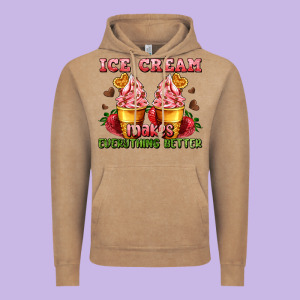 Ice Cream Makes Everything Better Vintage Hoodie Designed By Adodesignshop