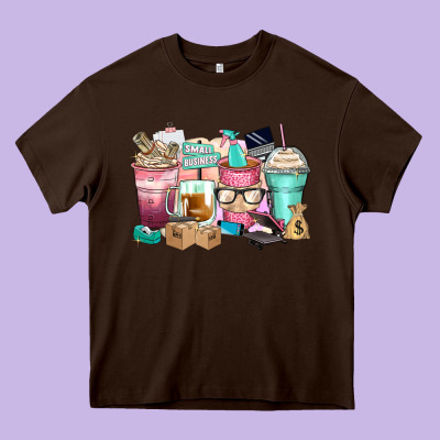 Small Business Coffee Cups Heavy Core Tee Designed By Zillion Design Studio
