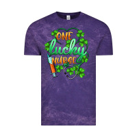 Cloud Purple st.patricks one lucky nurse Vintage Tee - BarkalooDesign