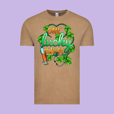 St.patricks One Lucky Nurse Vintage Tee Designed By Barkaloodesign