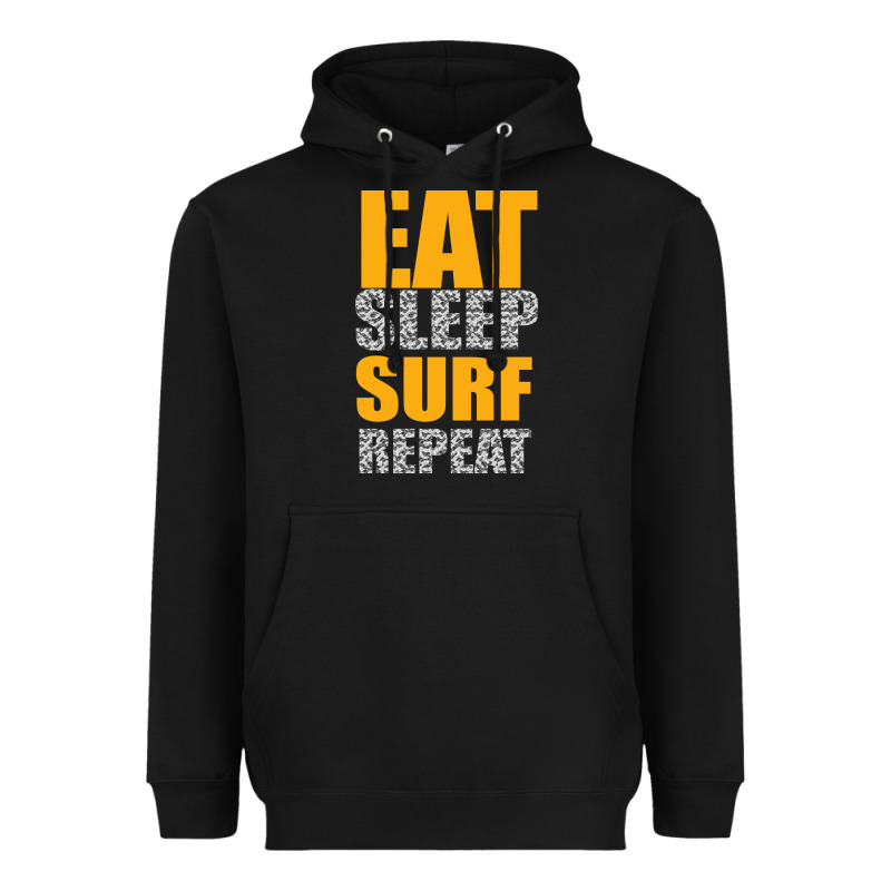 Eat Sleep Surf Repeat Heavyweight Hoodie by Bettercallsaul | Teevron