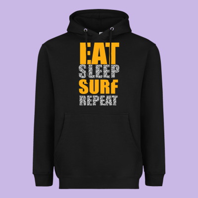 Eat Sleep Surf Repeat Heavyweight Hoodie Designed By Bettercallsaul