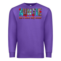 Purple Auntie Like a Mom Only Cooler Premium Sweatshirt - texasbilliewilder