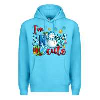 Ocean Blue i'm snow cute Premium Hoodie - texasbilliewilder