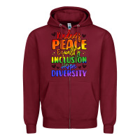Burgundy inspirational words in rainbow colors Zipper Hoodie - LillyAllenDesigns