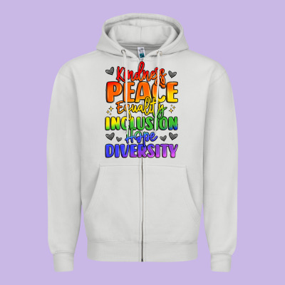 Inspirational Words In Rainbow Colors Zipper Hoodie Designed By Lillyallendesigns