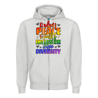 Dove Grey inspirational words in rainbow colors Zipper Hoodie - LillyAllenDesigns